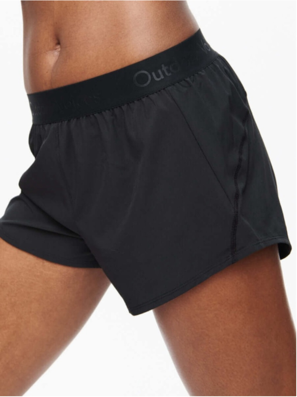 Outdoor Voices Relay 3β Black Running Shorts with Branded Waistband Small